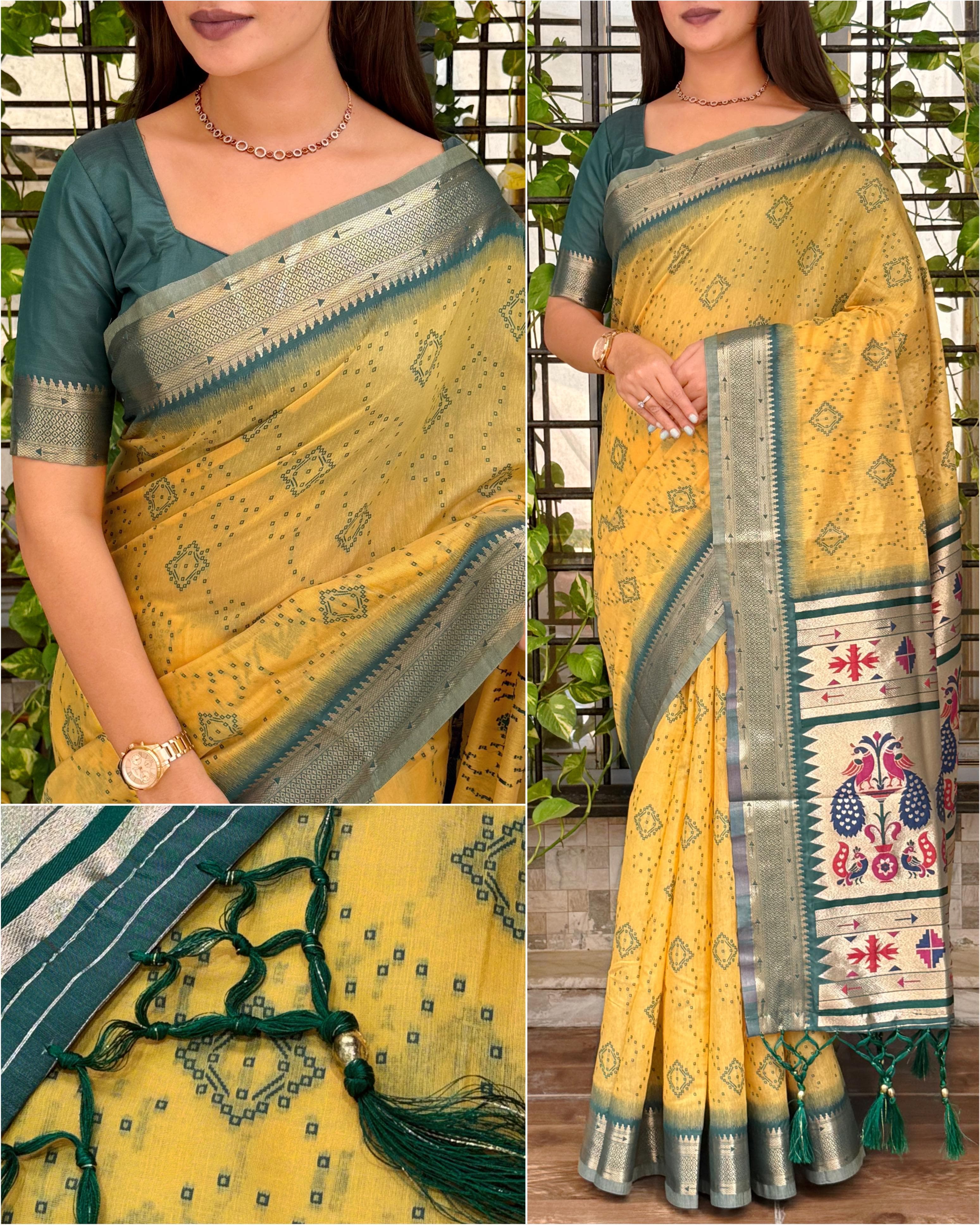 Cotton Silk Blend Saree