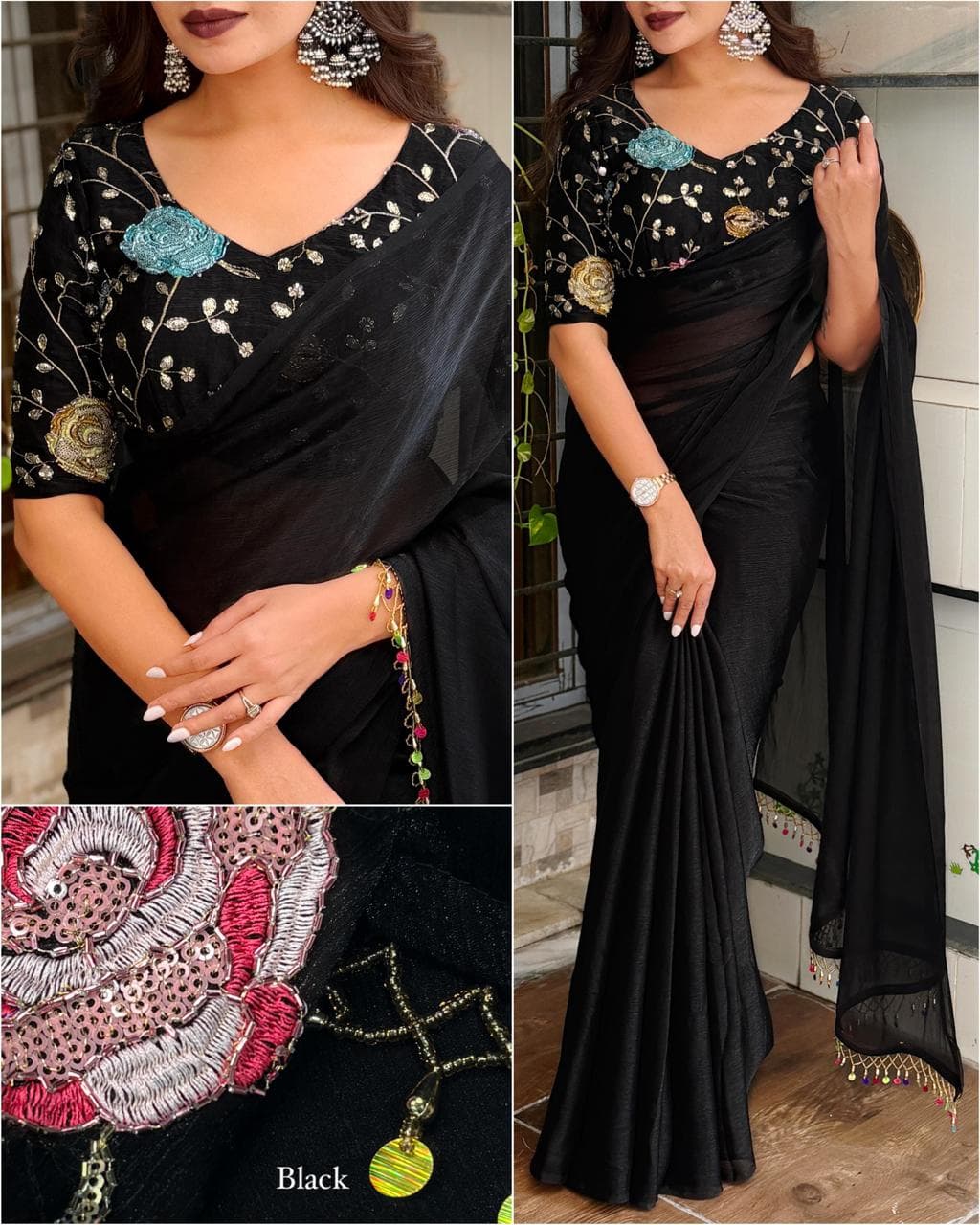 Fandy chiffon Saree