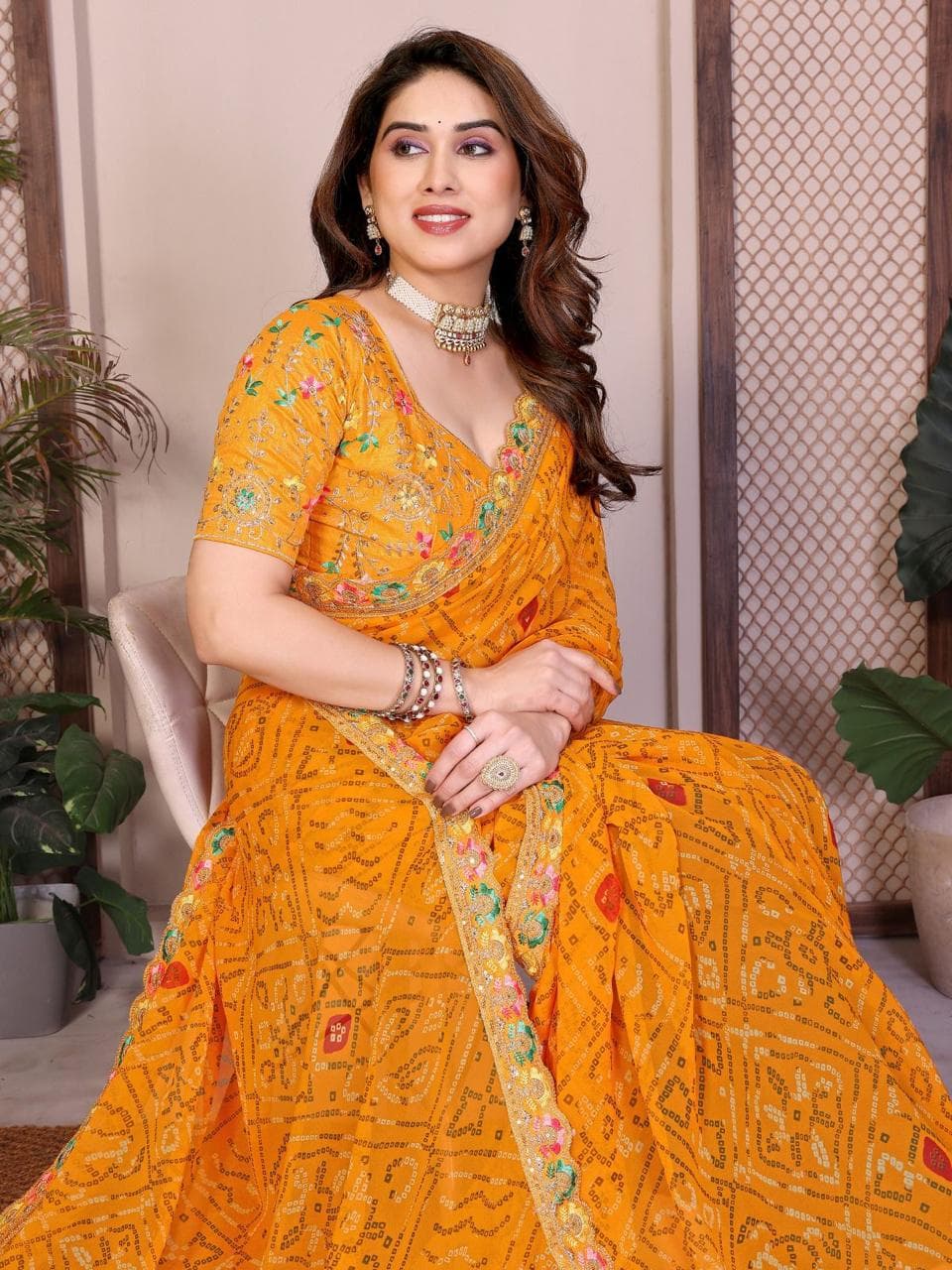 Designer Bandhani Saree